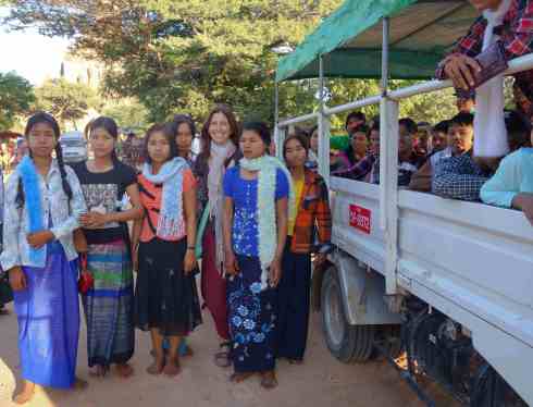 As I stopped at a stupa, these women wanted a photo 