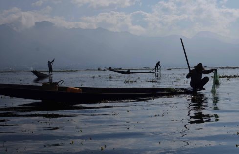 A fisherman in Inle Lake