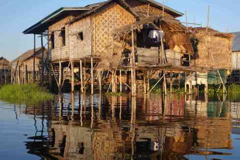 Typical Inle Lake bamboo home